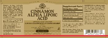 Solgar Cinnamon Alpha Lipoic Acid - supplement