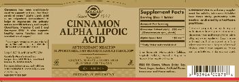 Solgar Cinnamon Alpha Lipoic Acid - supplement