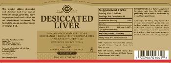 Solgar Dessicated Liver - supplement