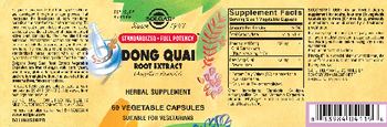 Solgar Dong Quai Root Extract - herbal supplement
