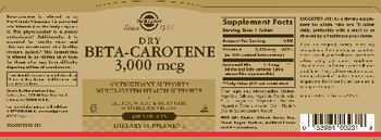 Solgar Dry Beta-Carotene 3,000 mcg - supplement
