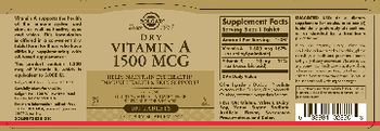 Solgar Dry Vitamin A 1500 mg - supplement