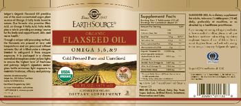 Solgar Earth Source Organic Flaxseed Oil - supplement