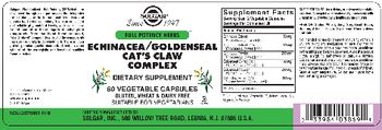 Solgar Echinacea/Goldenseal Cat's Claw Complex - supplement