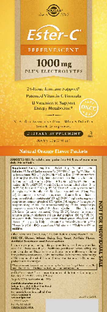 Solgar Ester-C Effervescent 1000 mg Natural Orange Flavor - plus electrolytes