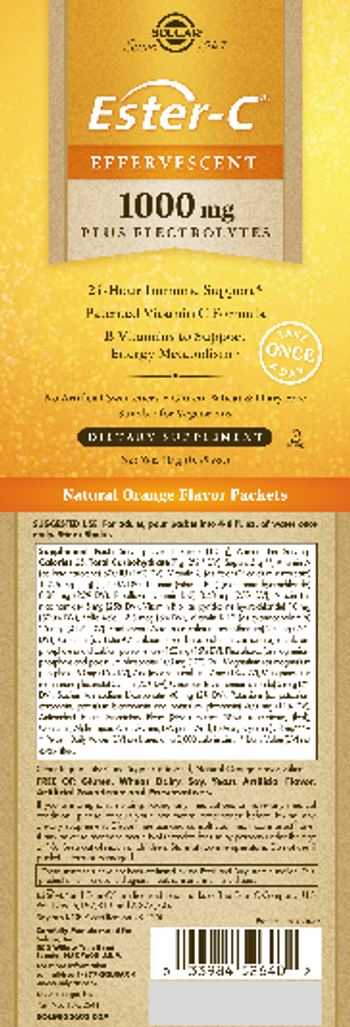 Solgar Ester-C Effervescent 1000 mg Natural Orange Flavor - supplement