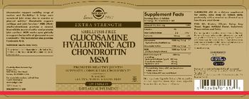 Solgar Extra Strength Glucosamine Hyaluronic Acid Chondroitin MSM Shellfish-Free - supplement