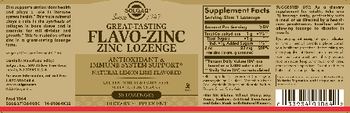 Solgar Flavo-Zinc Lozenge Natural Lemon Lime Flavored - supplement
