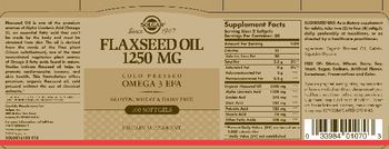 Solgar Flaxseed Oil 1250 mg - supplement