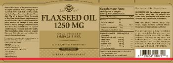 Solgar Flaxseed Oil 1250 mg - supplement