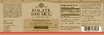 Solgar Folate 1000 mcg (As Metafolin) - supplement
