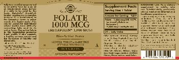 Solgar Folate 1000 mcg (Metafolin 1,000 mcg) - supplement