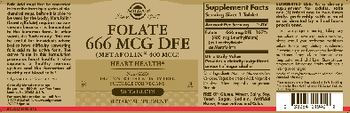 Solgar Folate 666 Mcg DFE (Metafolin 400 MCG) - supplement