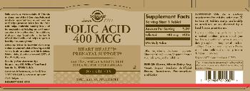 Solgar Folic Acic 400 mcg - supplement