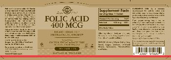 Solgar Folic Acid 400 mcg - 