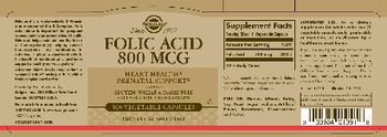 Solgar Folic Acid 800 mcg - supplement