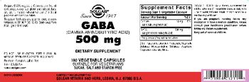 Solgar GABA 500 mg - supplement