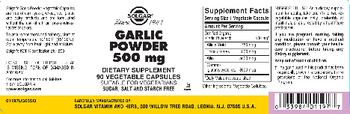 Solgar Garlic Powder 500 mg - supplement
