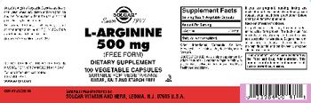 Solgar L-Arginine 500 mg - supplement