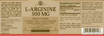 Solgar L-Arginine 500 mg - supplement
