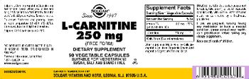 Solgar L-Carnitine 250 mg - supplement