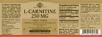 Solgar L-Carnitine 250 mg - supplement