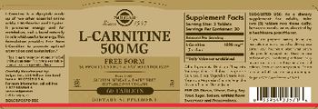 Solgar L-Carnitine 500 mg - supplement