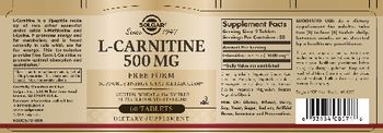 Solgar L-Carnitine 500 mg - supplement