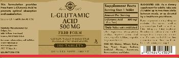 Solgar L-Glutamic Acid 500 mg - supplement