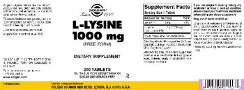 Solgar L-Lysine 1000 mg - supplement