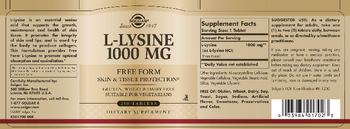 Solgar L-Lysine 1000 mg Free Form - supplement