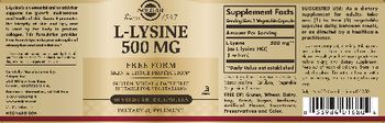 Solgar L-Lysine 500 mg - supplement