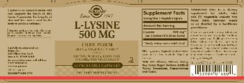 Solgar L-Lysine 500 mg - supplement