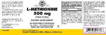 Solgar L-Methionine 500 mg - supplement