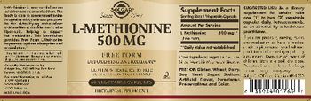 Solgar L-Methionine 500 mg - supplement