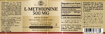 Solgar L-Methionine 500 mg - supplement