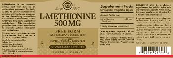 Solgar L-Methionine 500 mg - supplement