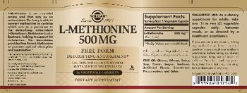 Solgar L-Methionine 500 mg - supplement