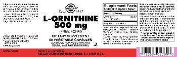 Solgar L-Ornithine 500 mg - supplement