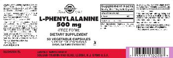 Solgar L-Phenylalanine 500 mg - supplement