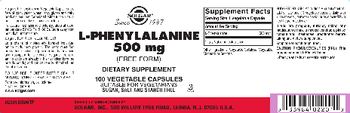 Solgar L-Phenylalanine 500 mg - supplement