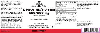 Solgar L-Proline/L-Lysine 500/500 mg - supplement