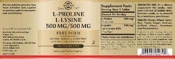 Solgar L-Proline L-Lysine 500 mg/500 mg - supplement