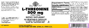 Solgar L-Threonine 500 mg - supplement