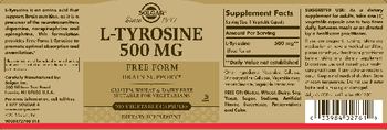 Solgar L-Tyrosine 500 mg - supplement