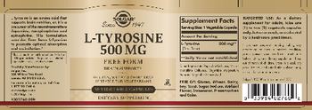 Solgar L-Tyrosine 500 mg - supplement