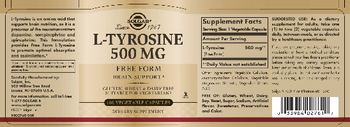 Solgar L-Tyrosine 500 mg - supplement