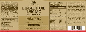 Solgar Linseed Oil 1250 mg - supplement
