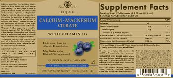 Solgar Liquid Calcium Magnesium Citrate with Vitamin D3 Natural Blueberry Flavor - supplement