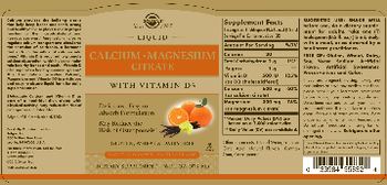 Solgar Liquid Calcium Magnesium Citrate With Vitamin D3 Natural Orange-Vanilla Flavor - supplement